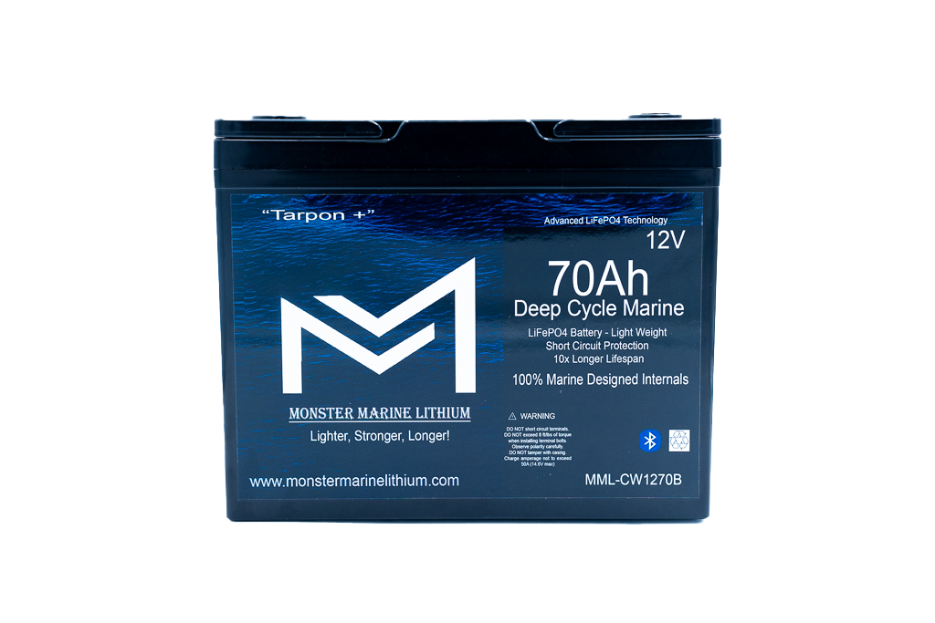 Monster Marine Lithium 12v 70Ah Deep Cycle Lithium Marine Battery "Tarpon" Bluetooth