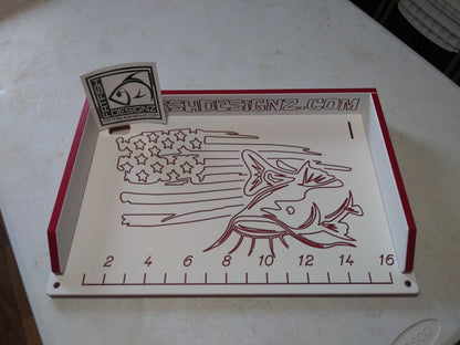 Fat Fish Designz Cutting Board w/ Freedom Fish Design (ruler optional)
