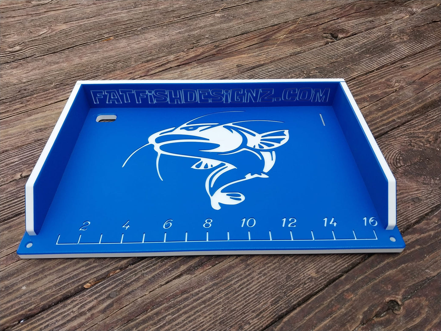 Fat Fish Designz Cutting Board w/ Master Cat Logo and Ruler