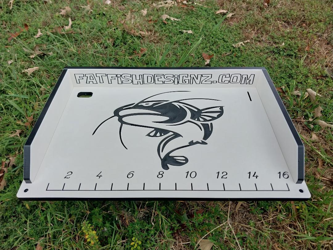 Fat Fish Designz Cutting Board w/ Master Cat Logo and Ruler