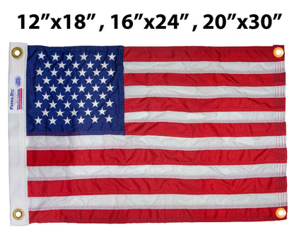 Flagman of America Nylon American Flag with Grommets Along Edges for Wall Hanging *Made in USA*
