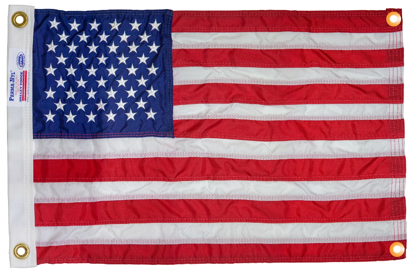 Flagman of America Nylon American Flag with Grommets Along Edges for Wall Hanging *Made in USA*