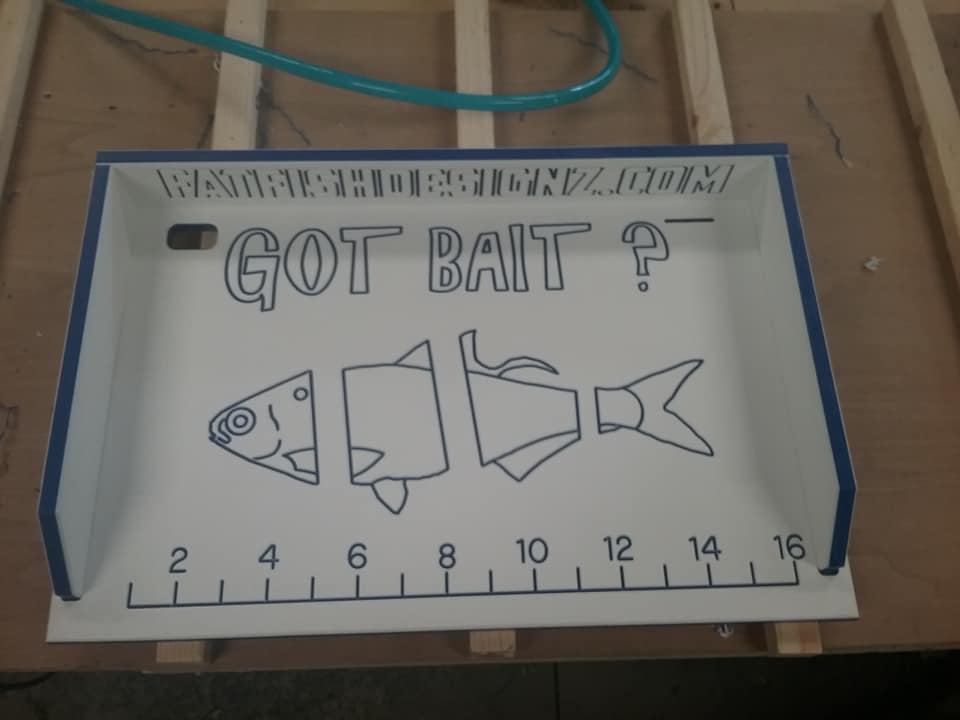 Fat Fish Designz Cutting Board w/ Got Bait and Ruler