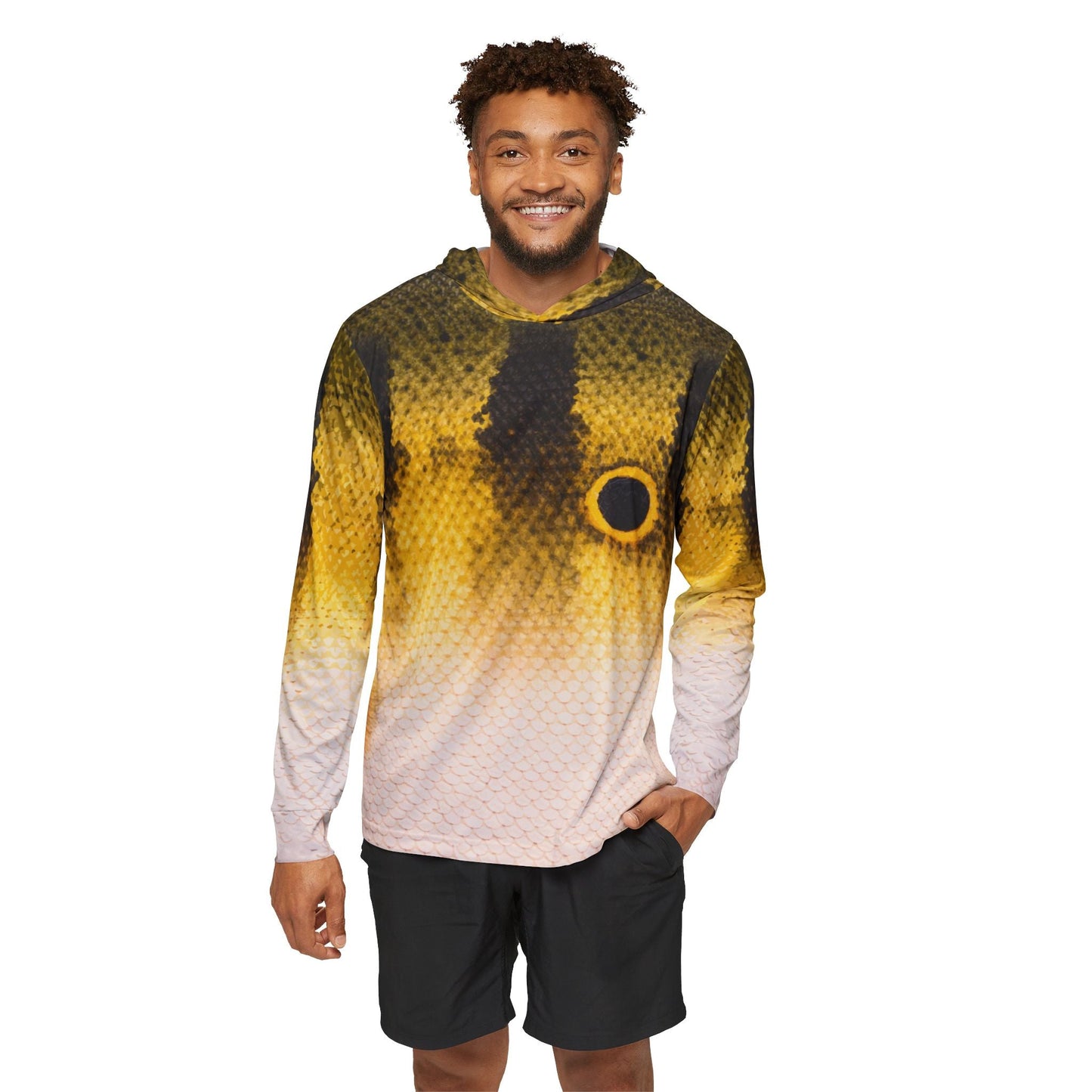 Texas Rigged Tees Peacock Bass — Unisex Fishing Pullover Hoodie (SPF 50+)