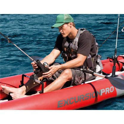 Intex Excursion Pro Inflatable 2 Person Vinyl Kayak with 2 Oars and Pump, Red