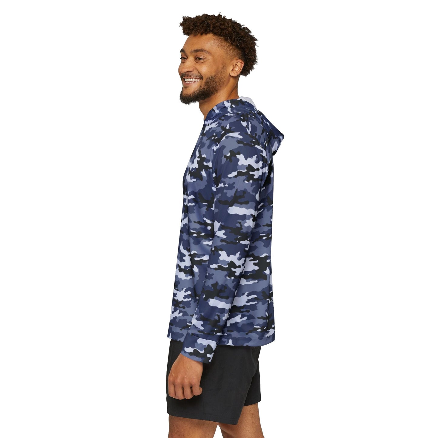 Texas Rigged Tees Blue Camo — Unisex Fishing Pullover Hoodie (SPF 50+)