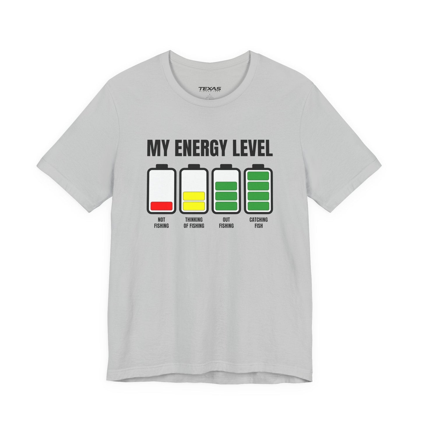Texas Rigged Tees My Energy Level — Unisex Cotton Tee