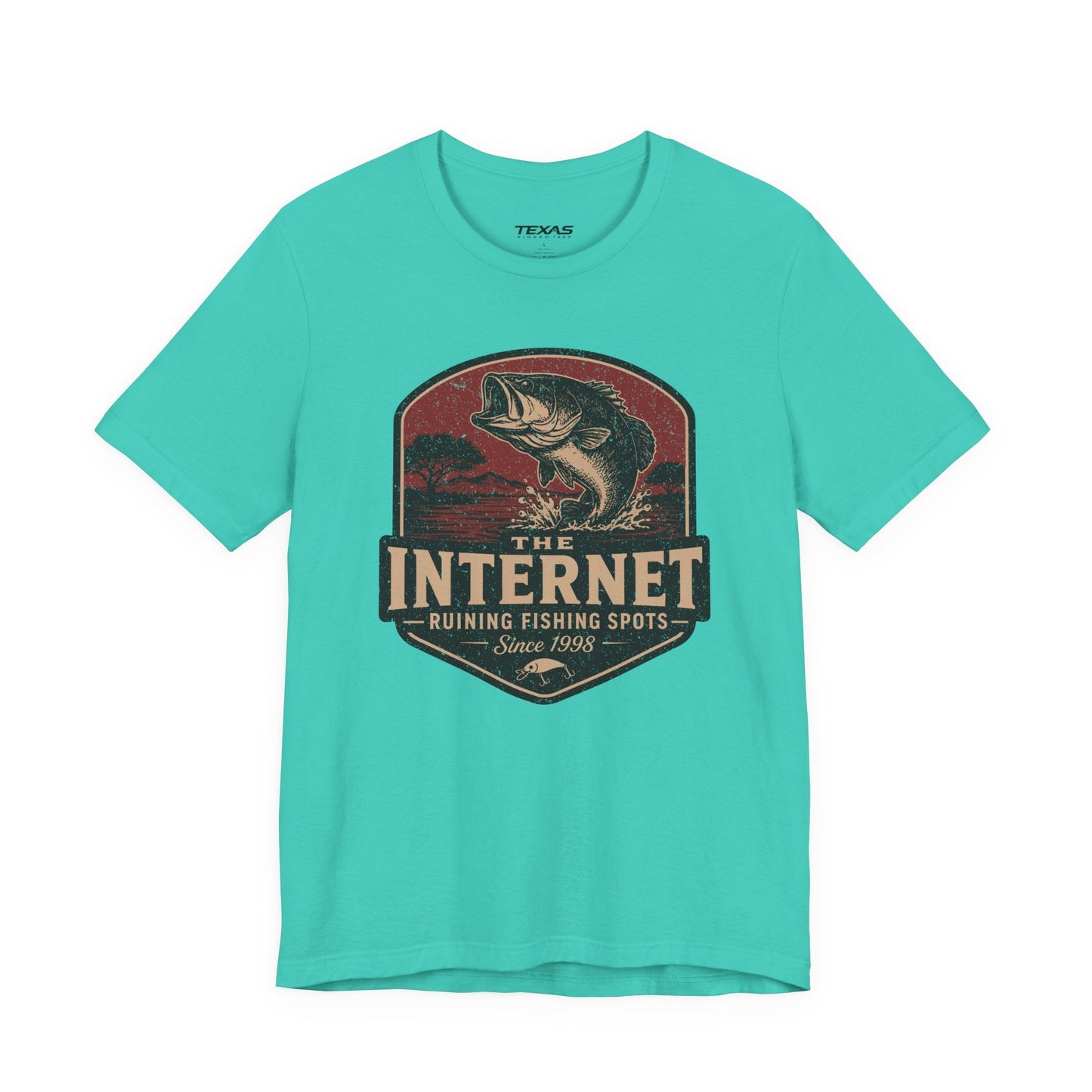 Texas Rigged Tees The Internet: Ruining Fishing Spots Since 1998 — Unisex Cotton Tee