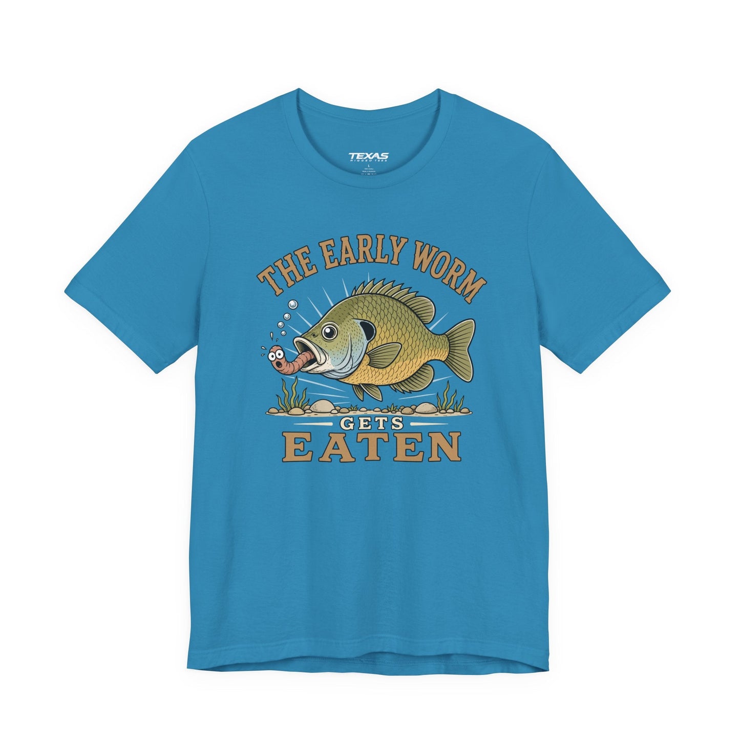 Texas Rigged Tees The Early Worm Gets Eaten — Unisex Cotton Tee