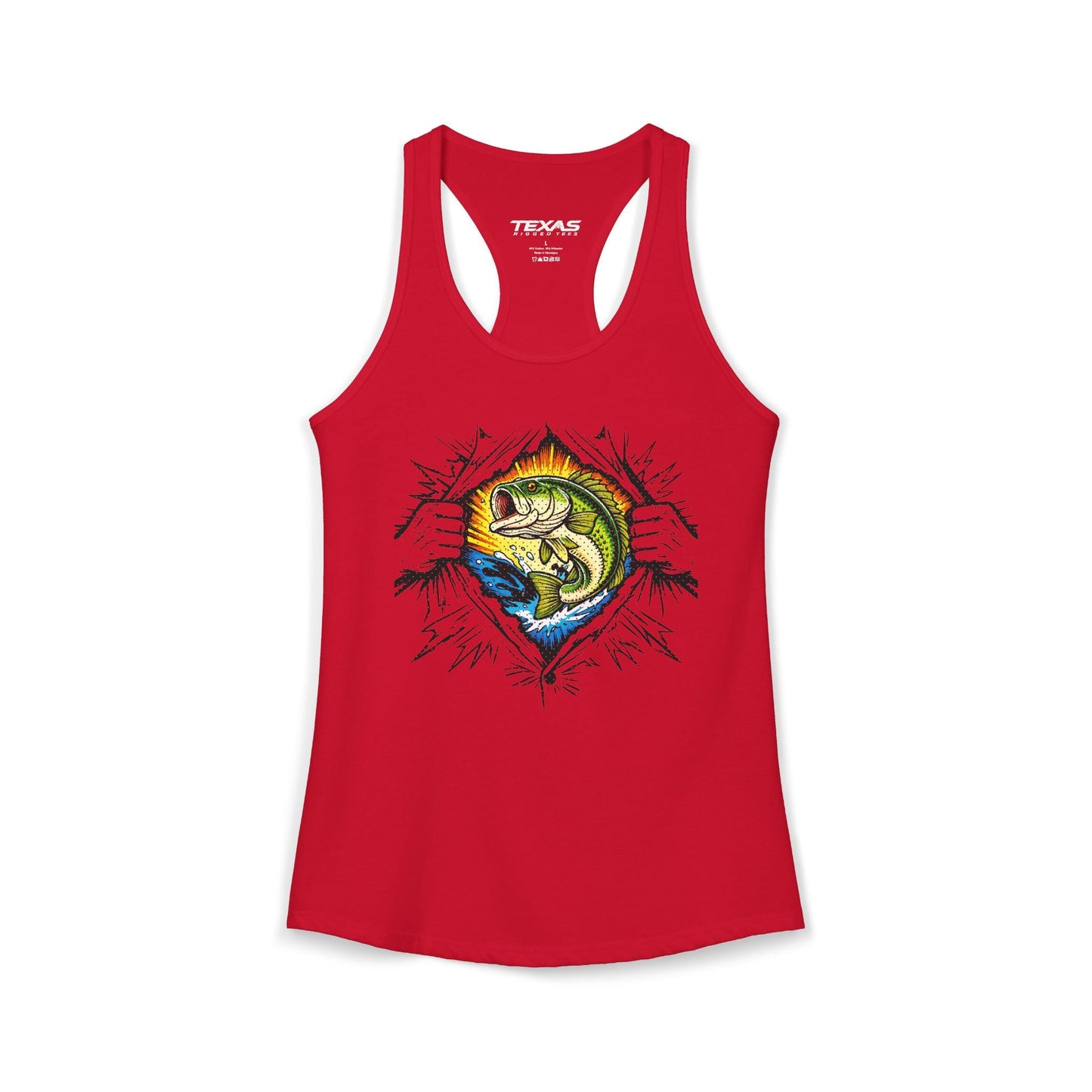 Texas Rigged Tees Fishing Is My Superpower — Women’s Racerback Tank