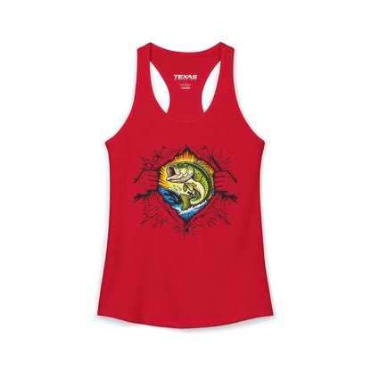 Texas Rigged Tees Fishing Is My Superpower — Women’s Racerback Tank