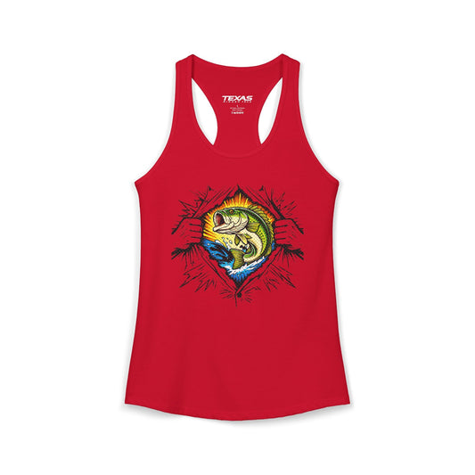 Texas Rigged Tees Fishing Is My Superpower — Women’s Racerback Tank