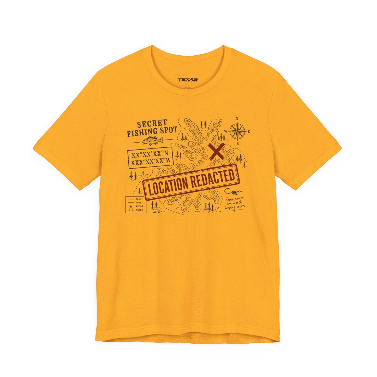 Texas Rigged Tees Secret Fishing Spot — Unisex Cotton Tee