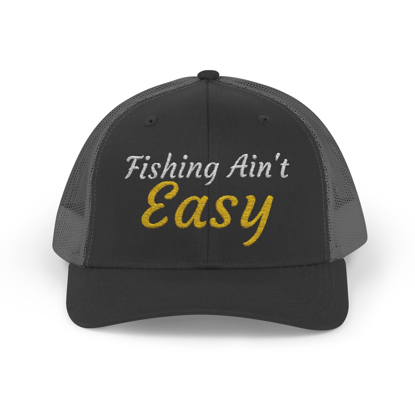 Texas Rigged Tees Fishing Ain't Easy — Embroidered Baseball Cap