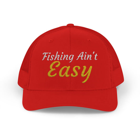 Texas Rigged Tees Fishing Ain't Easy — Embroidered Baseball Cap