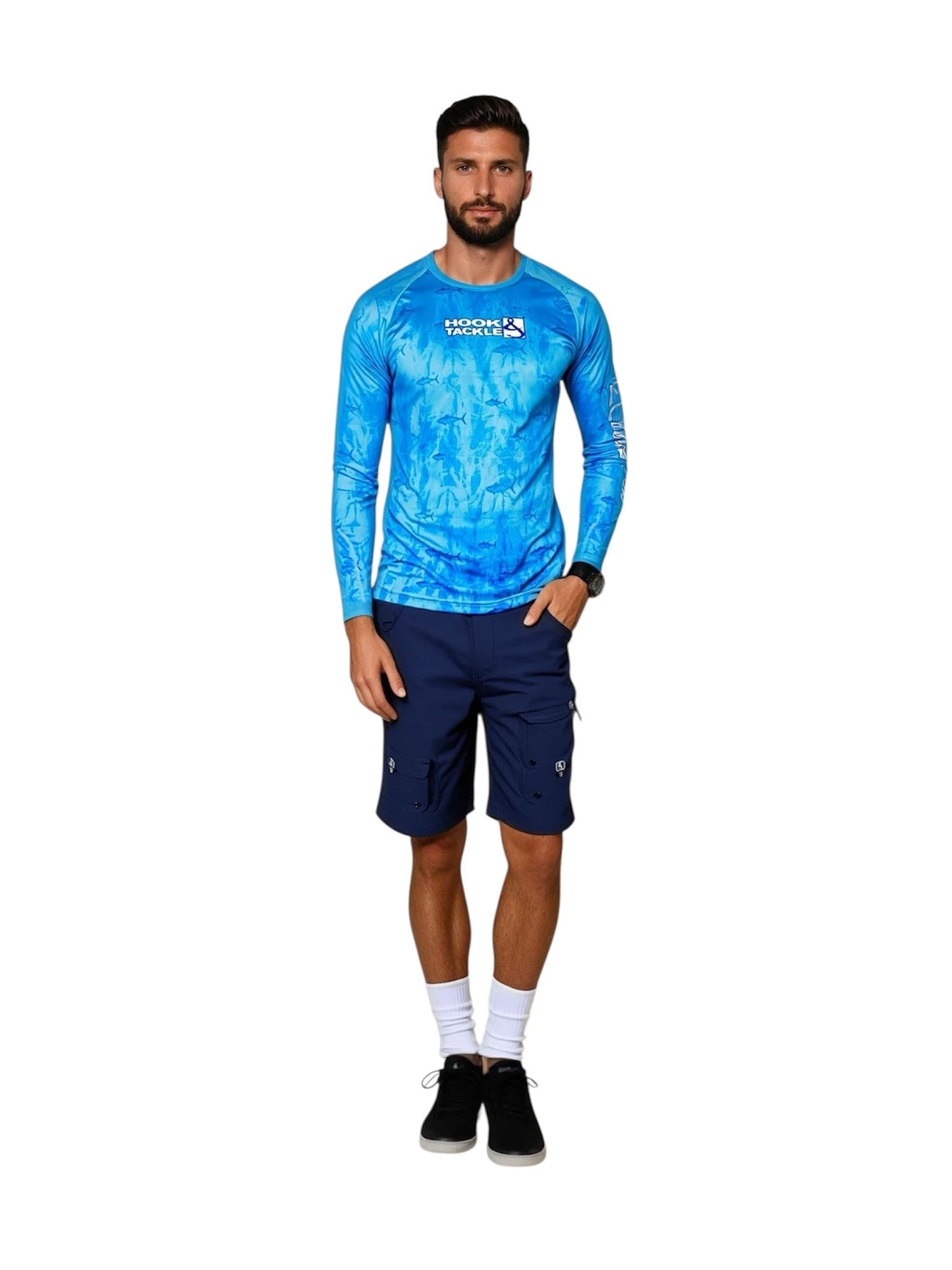 Hook & Tackle Men's Tuna Texture L/S UV Fishing Shirt