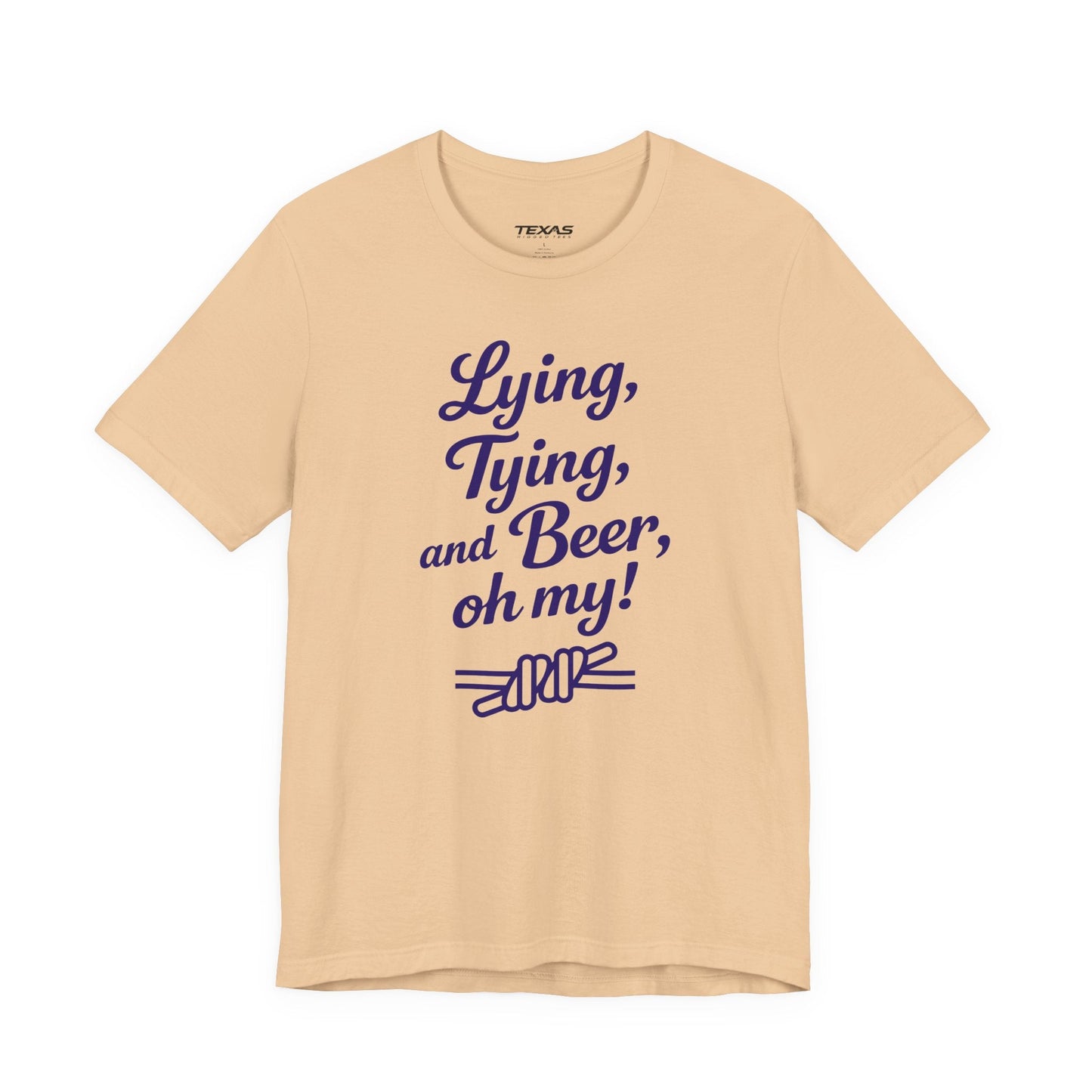 Texas Rigged Tees Lying, Tying, and Beer, Oh My! — Unisex Cotton Tee