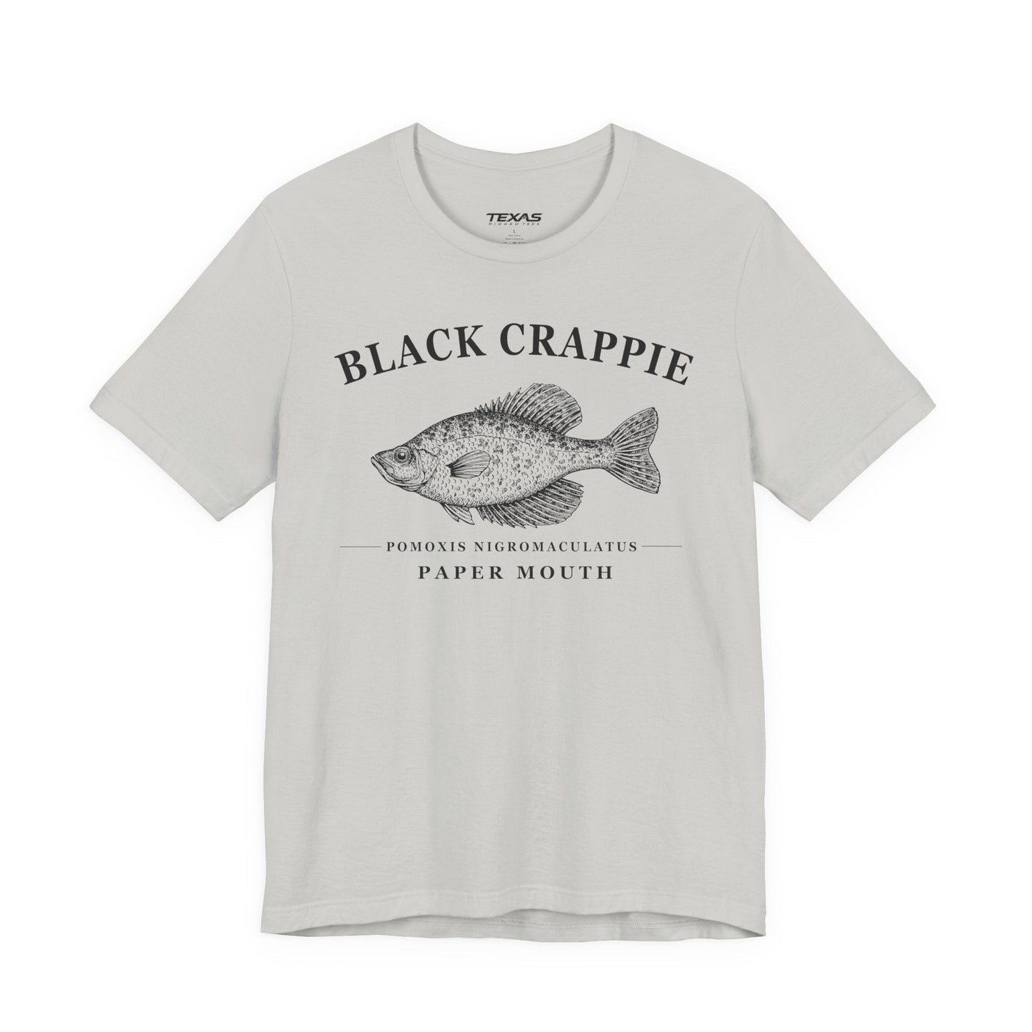 Texas Rigged Tees Black Crappie — Unisex Cotton Tee