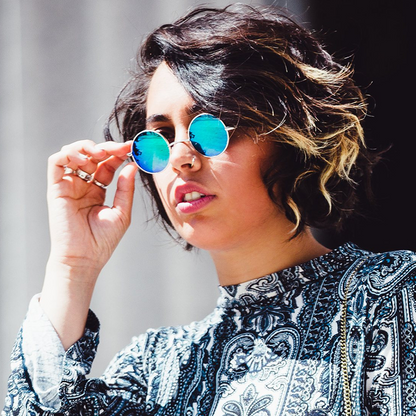 zeroUV Retro Lennon Style Round Circle Metal Mirror Lens Sunglasses 1408