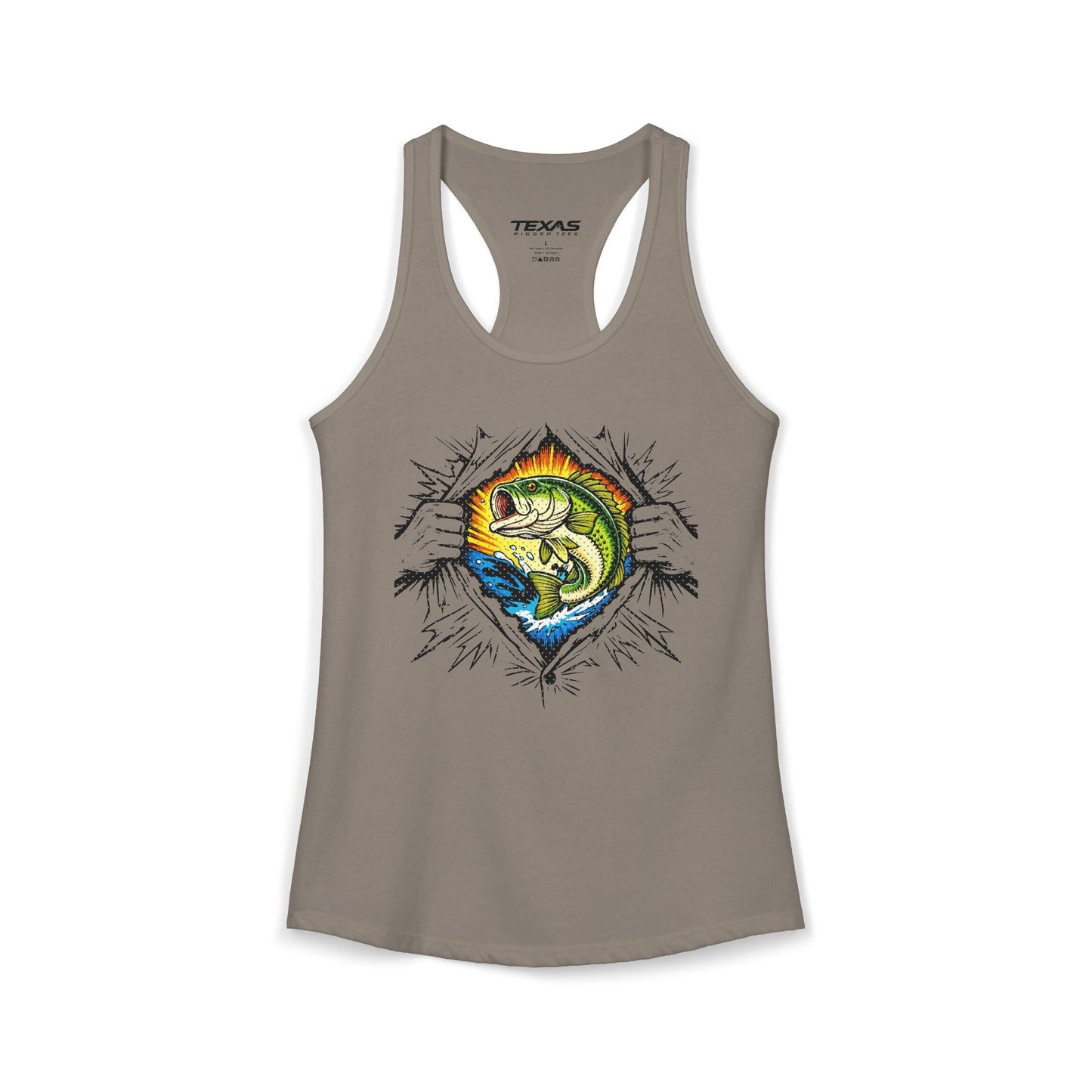 Texas Rigged Tees Fishing Is My Superpower — Women’s Racerback Tank