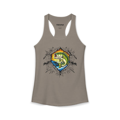 Texas Rigged Tees Fishing Is My Superpower — Women’s Racerback Tank