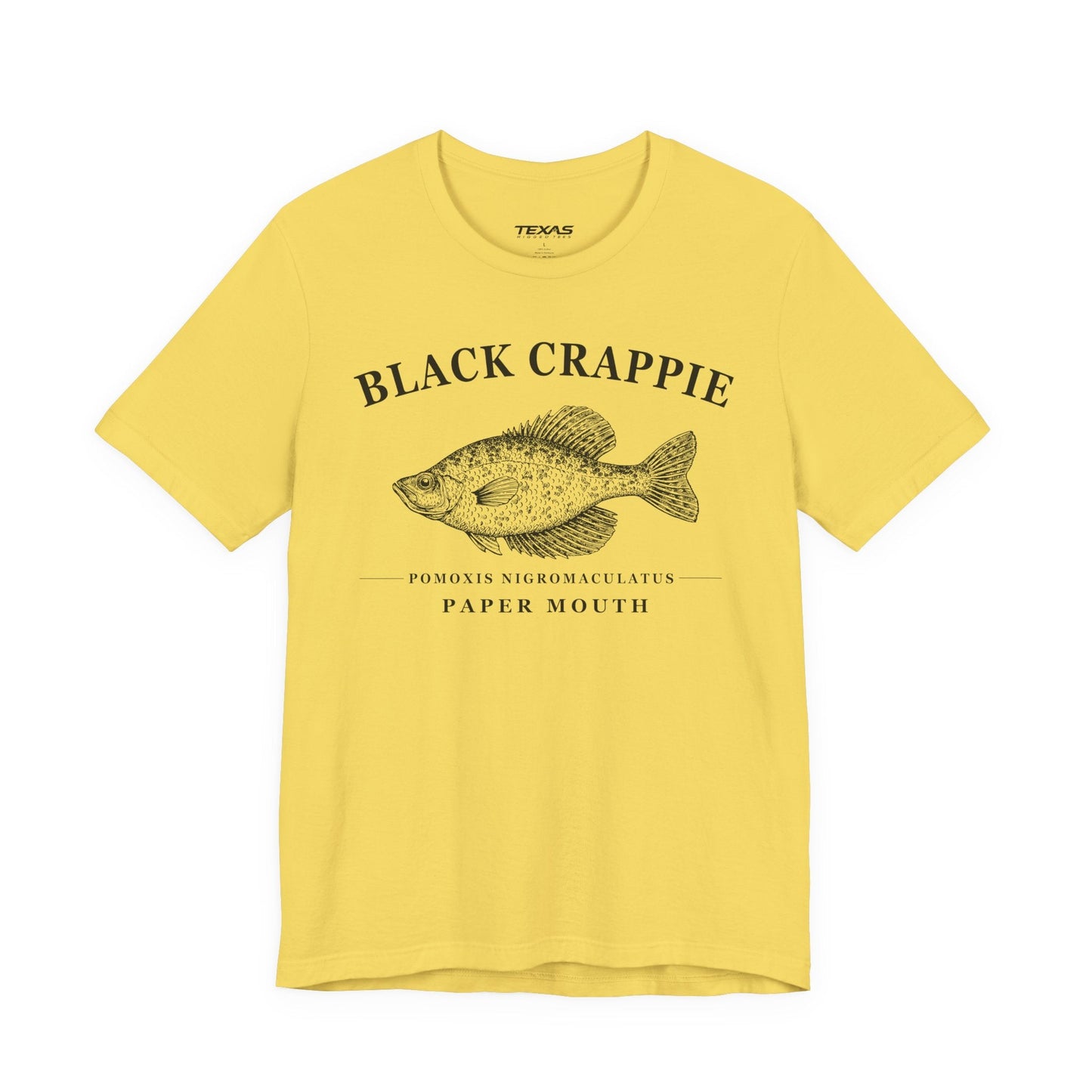 Texas Rigged Tees Black Crappie — Unisex Cotton Tee