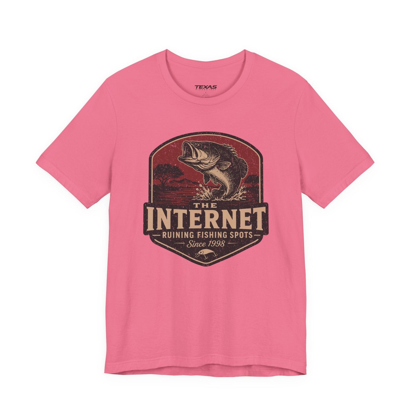 Texas Rigged Tees The Internet: Ruining Fishing Spots Since 1998 — Unisex Cotton Tee