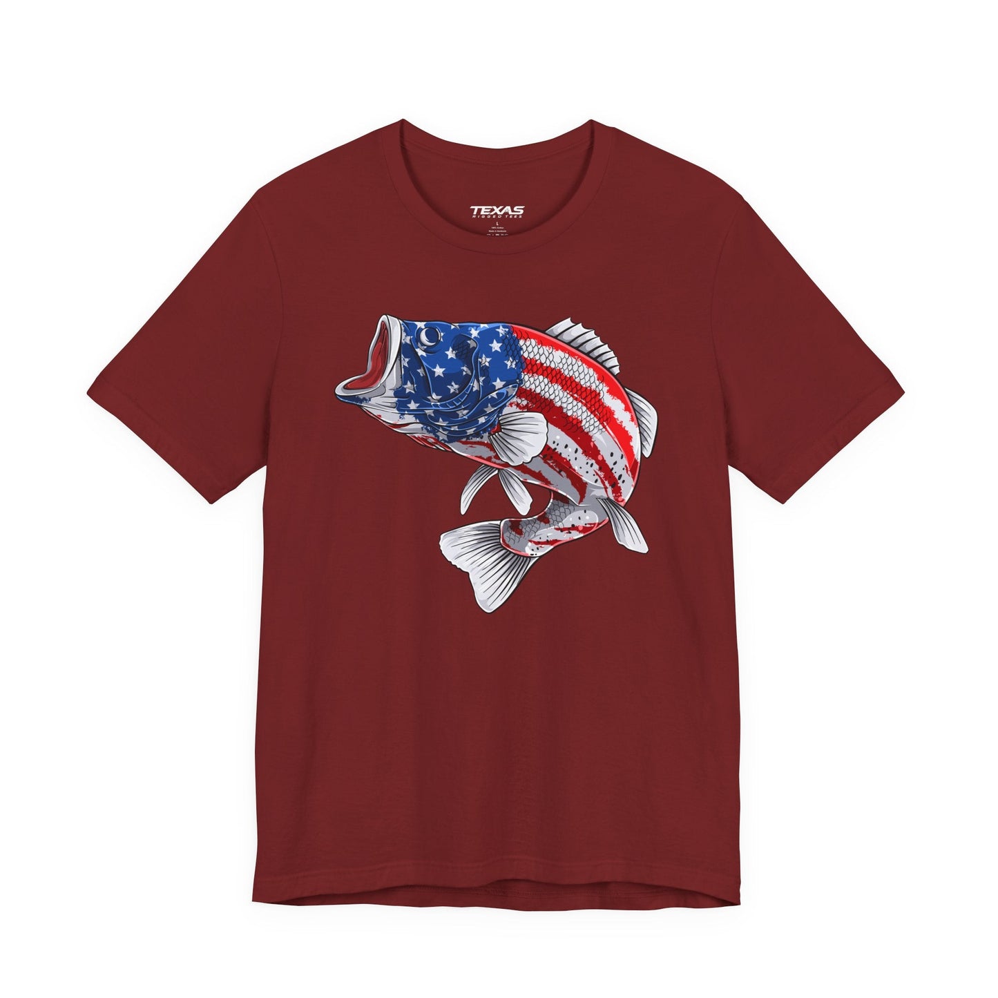 Texas Rigged Tees Patriotic Bass — Unisex Cotton Tee