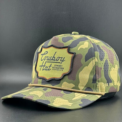 Cowboy Revolution Woodland Camo Patch “Cowboy Hat” - Performance Rope Hat