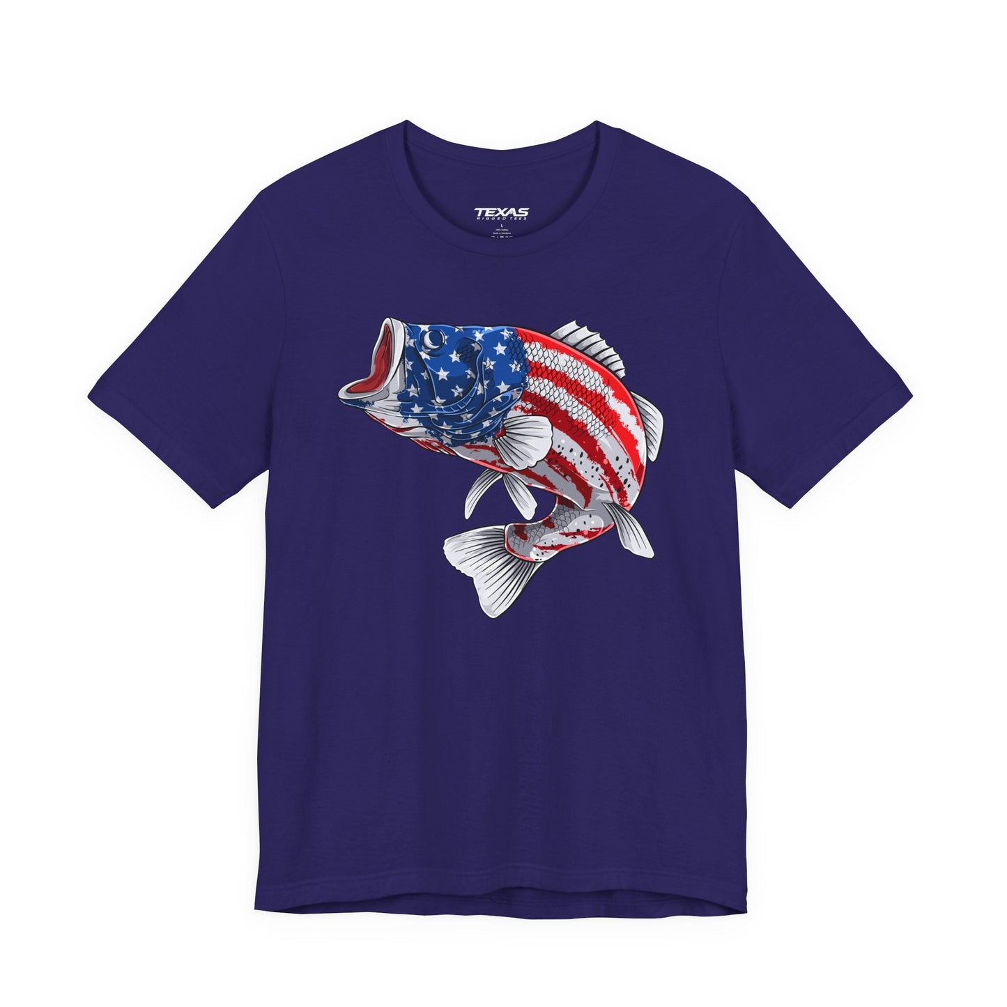Texas Rigged Tees Patriotic Bass — Unisex Cotton Tee