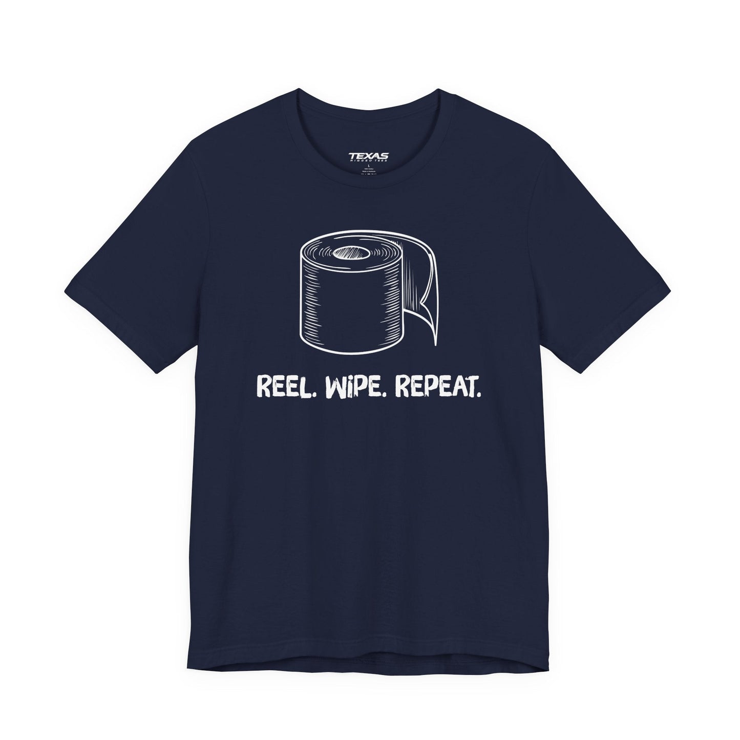 Texas Rigged Tees Reel. Wipe. Repeat. — Unisex Cotton Tee