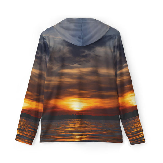 Texas Rigged Tees Lake Sunset — Unisex Fishing Pullover Hoodie (SPF 50+)
