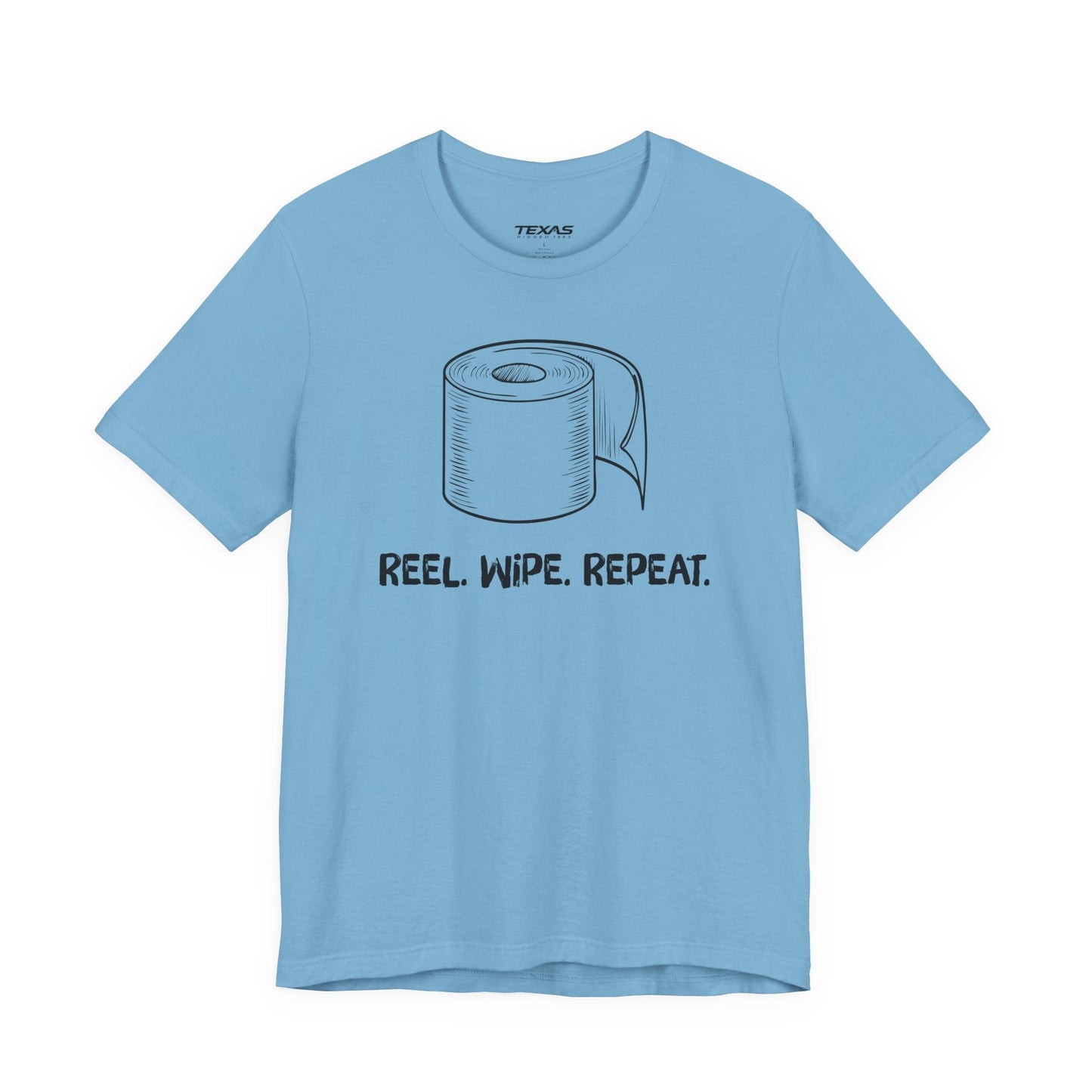 Texas Rigged Tees Reel. Wipe. Repeat. — Unisex Cotton Tee
