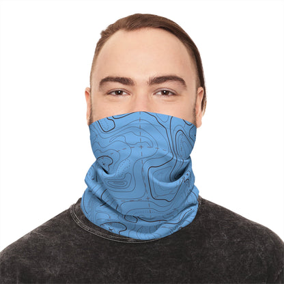 Texas Rigged Tees Contour Lines — Unisex Neck Gaiter (SPF 50+)