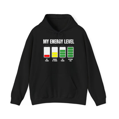 Texas Rigged Tees My Energy Level — Unisex Hooded Sweatshirt