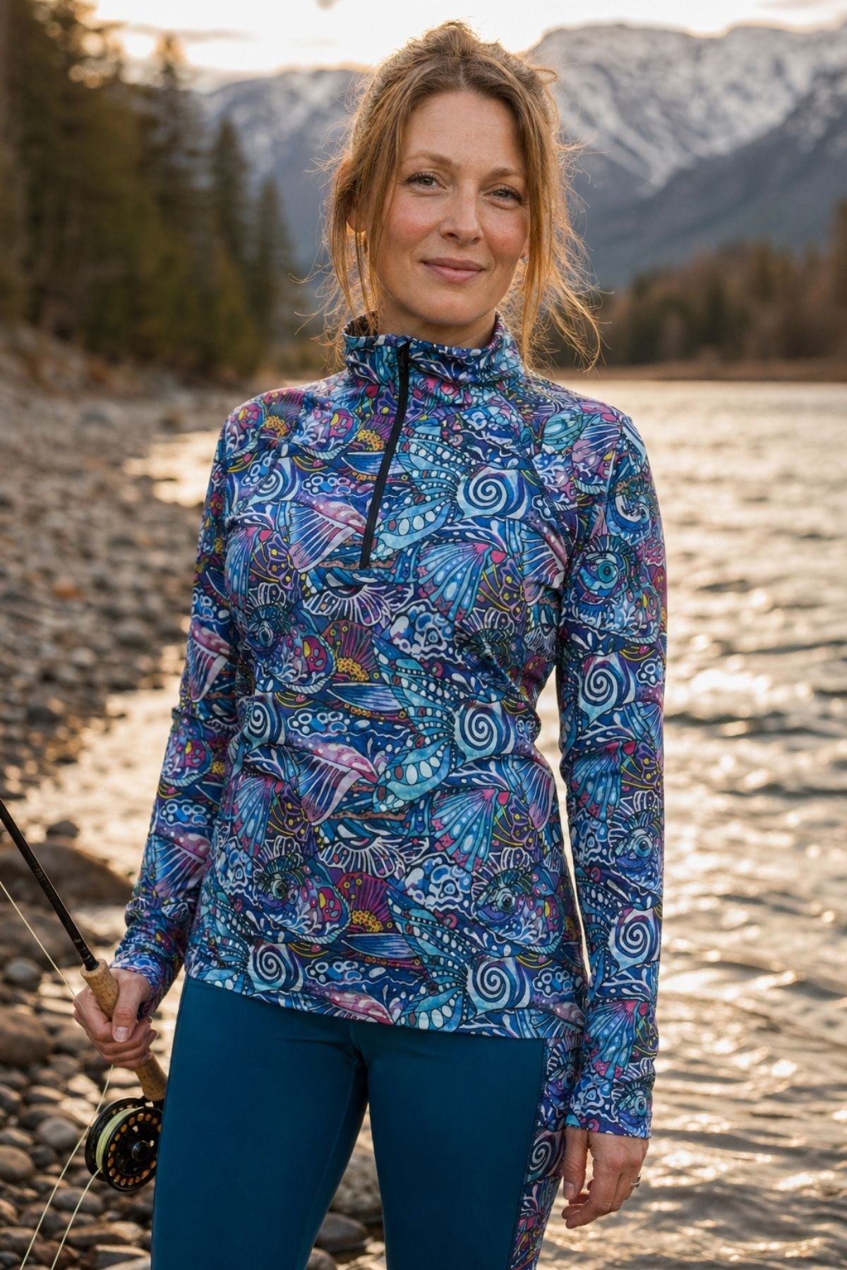 FisheWear Enchanted Grayling 1/4 Zip Sunshirt