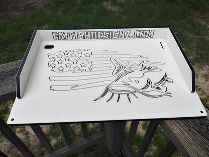 Fat Fish Designz Cutting Board w/ Freedom Fish Design (ruler optional)