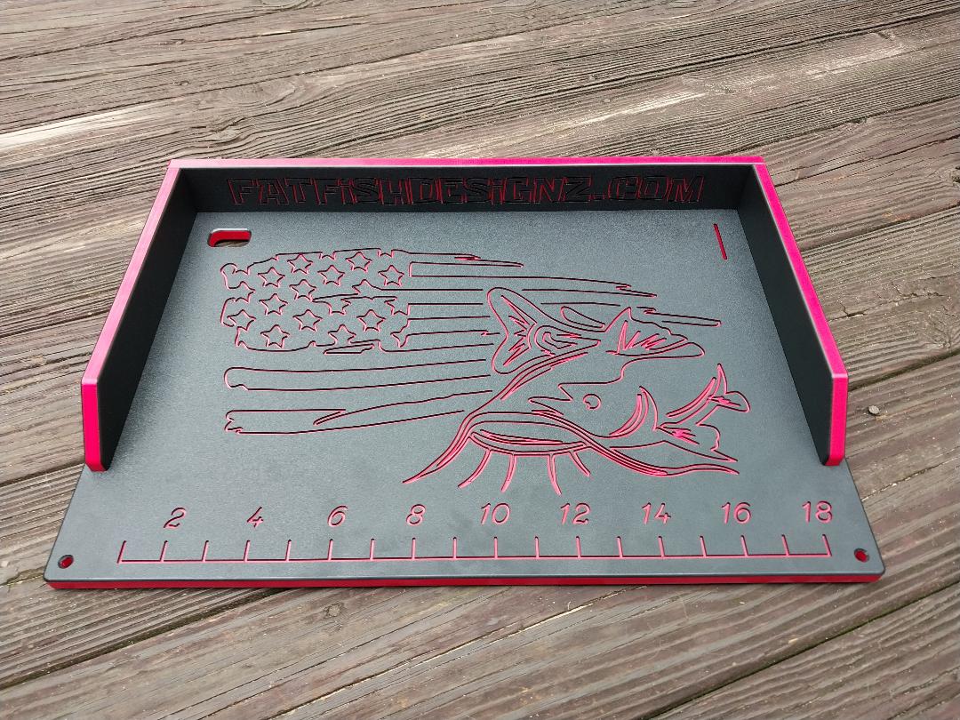 Fat Fish Designz Cutting Board w/ Freedom Fish Design (ruler optional)