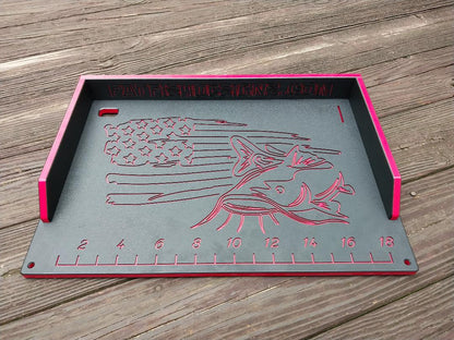 Fat Fish Designz Cutting Board w/ Freedom Fish Design (ruler optional)