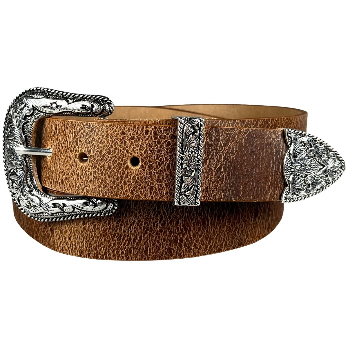 1.5" (38mm) Distressed Western Style Leather Belt Handmade in Canada by Zelikovitz - Angler's Pro Tackle & Outdoors