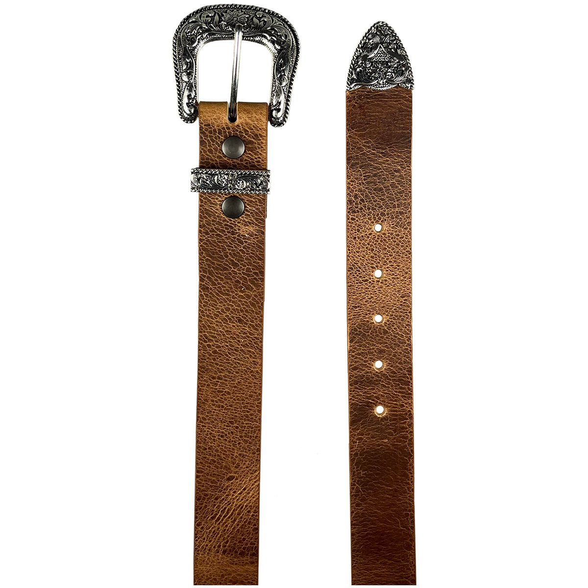 1.5" (38mm) Distressed Western Style Leather Belt Handmade in Canada by Zelikovitz - Angler's Pro Tackle & Outdoors