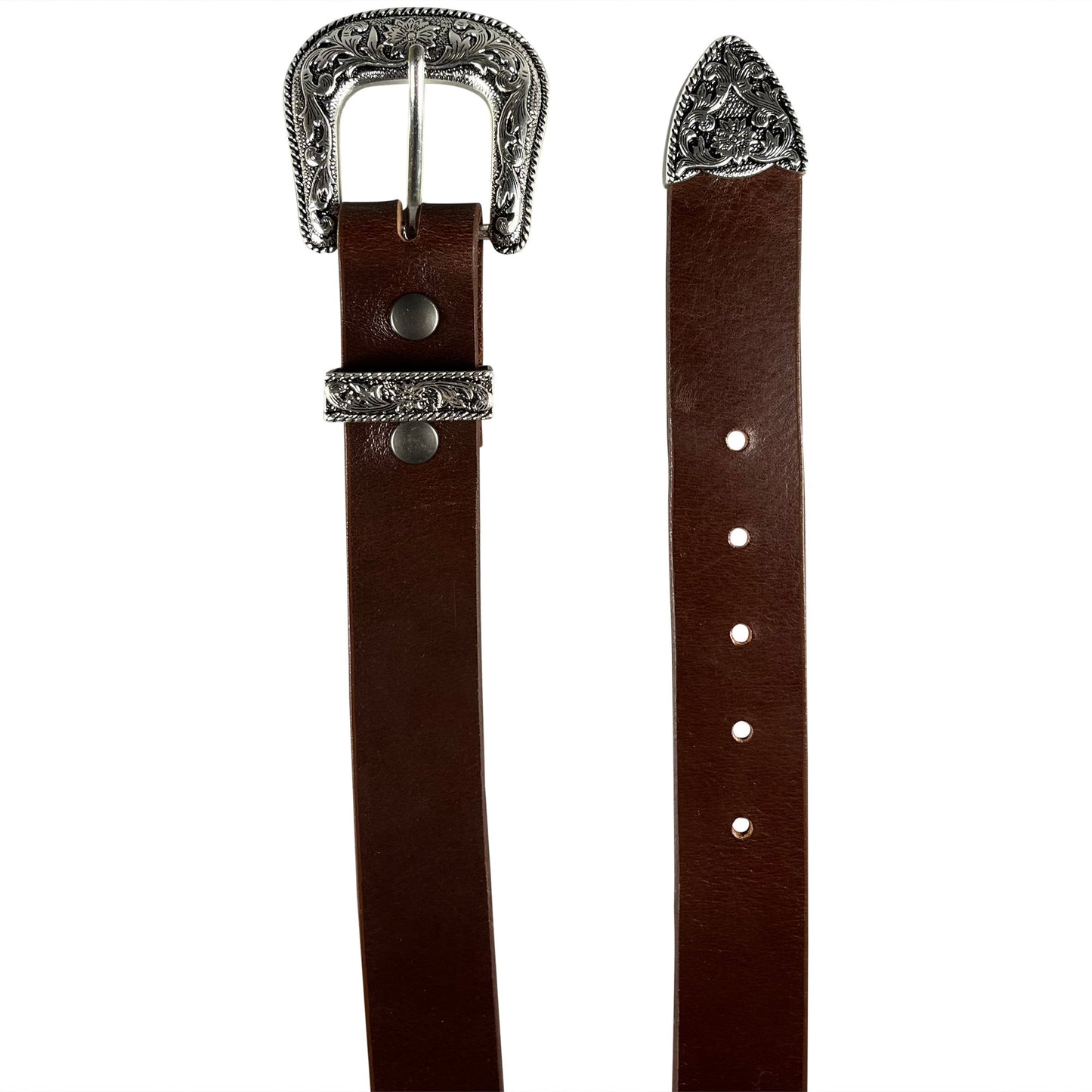 1.5" (38mm) Mahogany Western Style Leather Belt Handmade in Canada by Zelikovitz - Angler's Pro Tackle & Outdoors