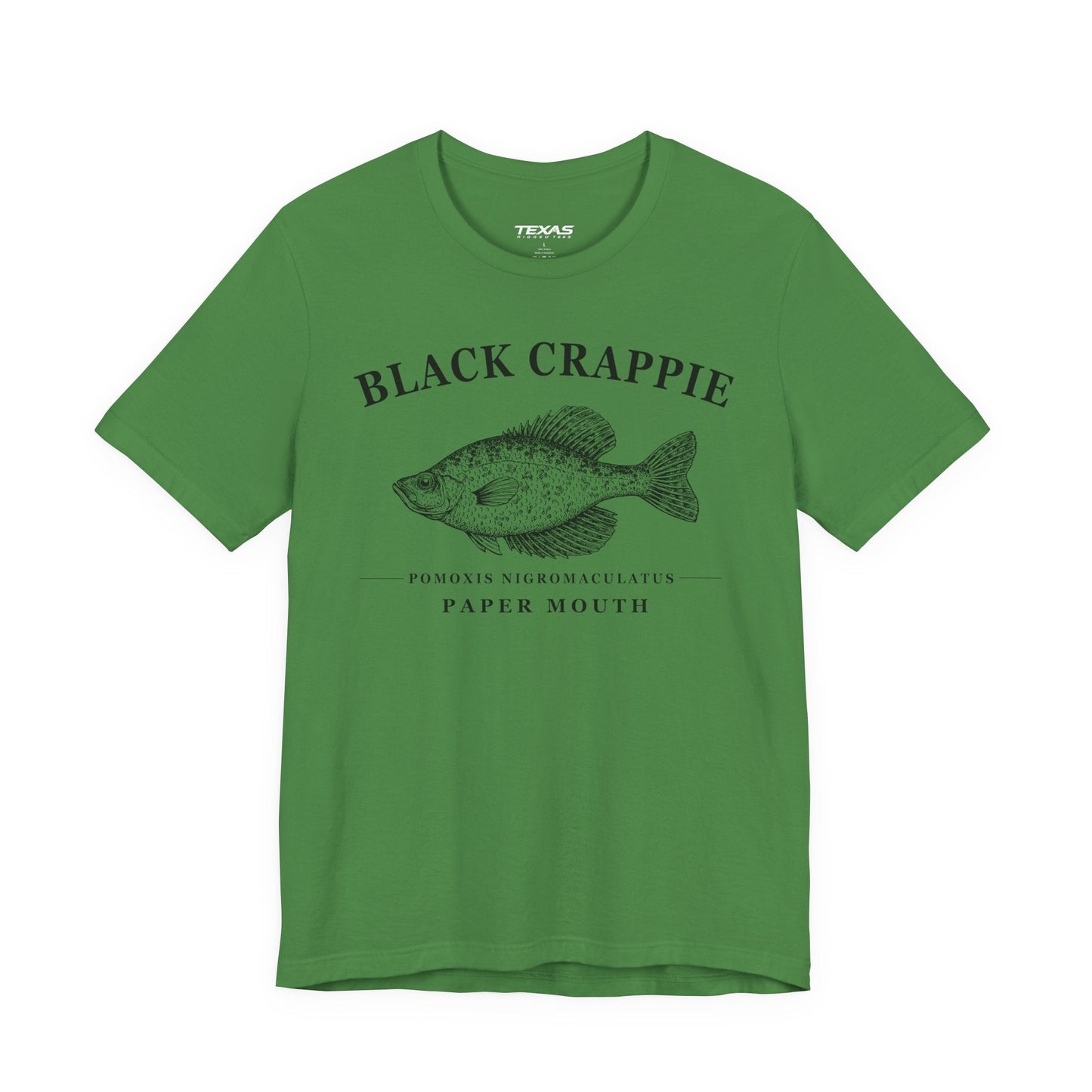 Texas Rigged Tees Black Crappie — Unisex Cotton Tee