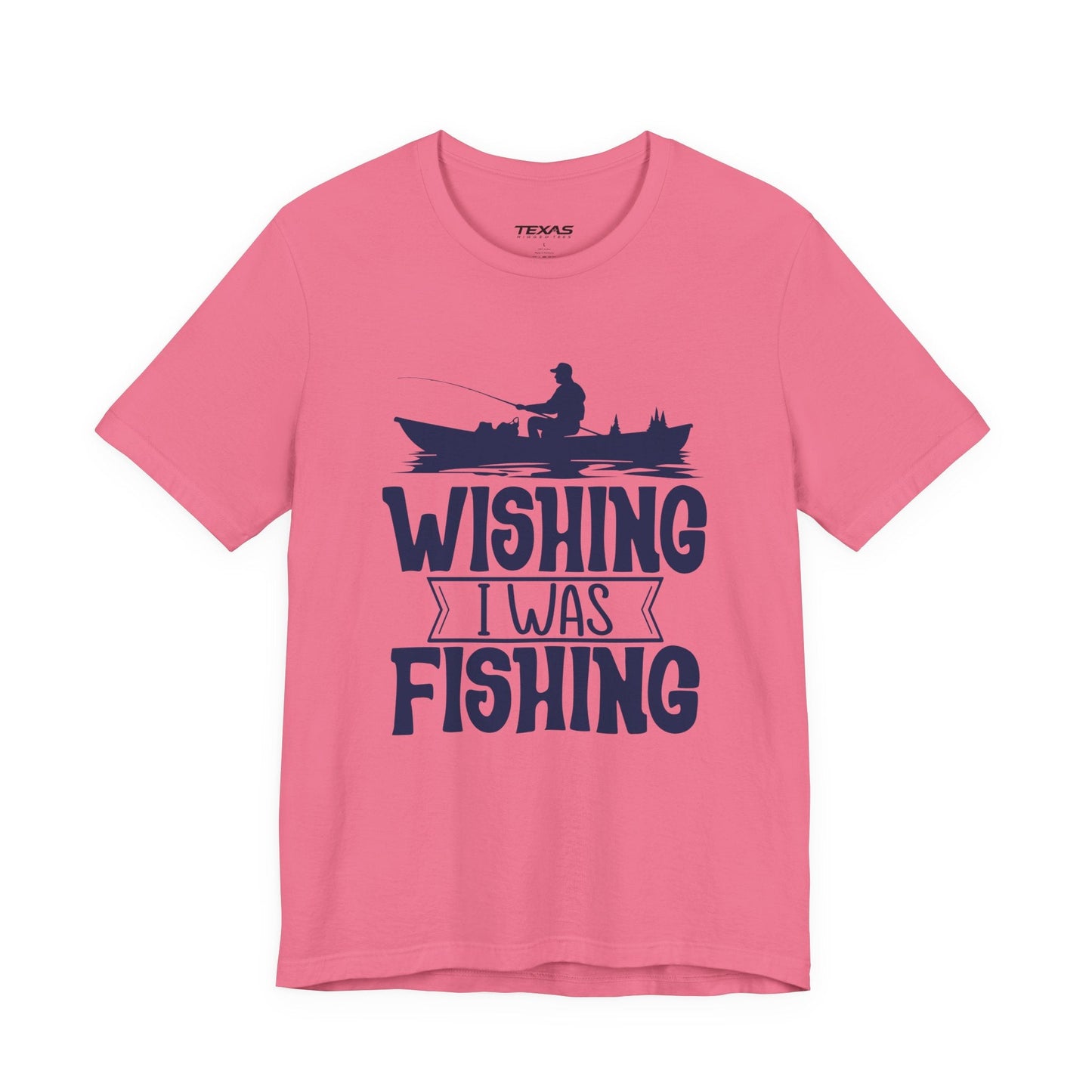 Texas Rigged Tees Wishing I Was Fishing (Boat Edition) — Unisex Cotton Tee