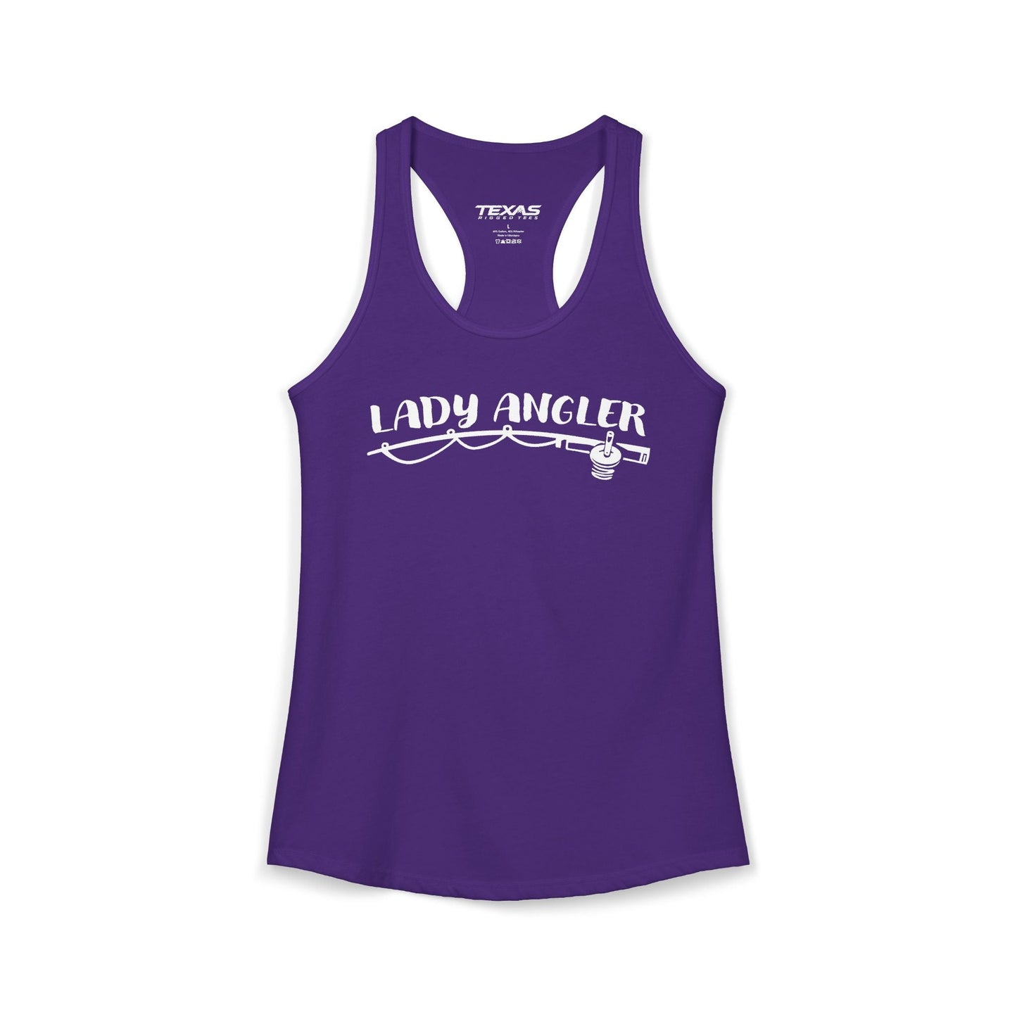 Texas Rigged Tees Lady Angler — Women’s Racerback Tank