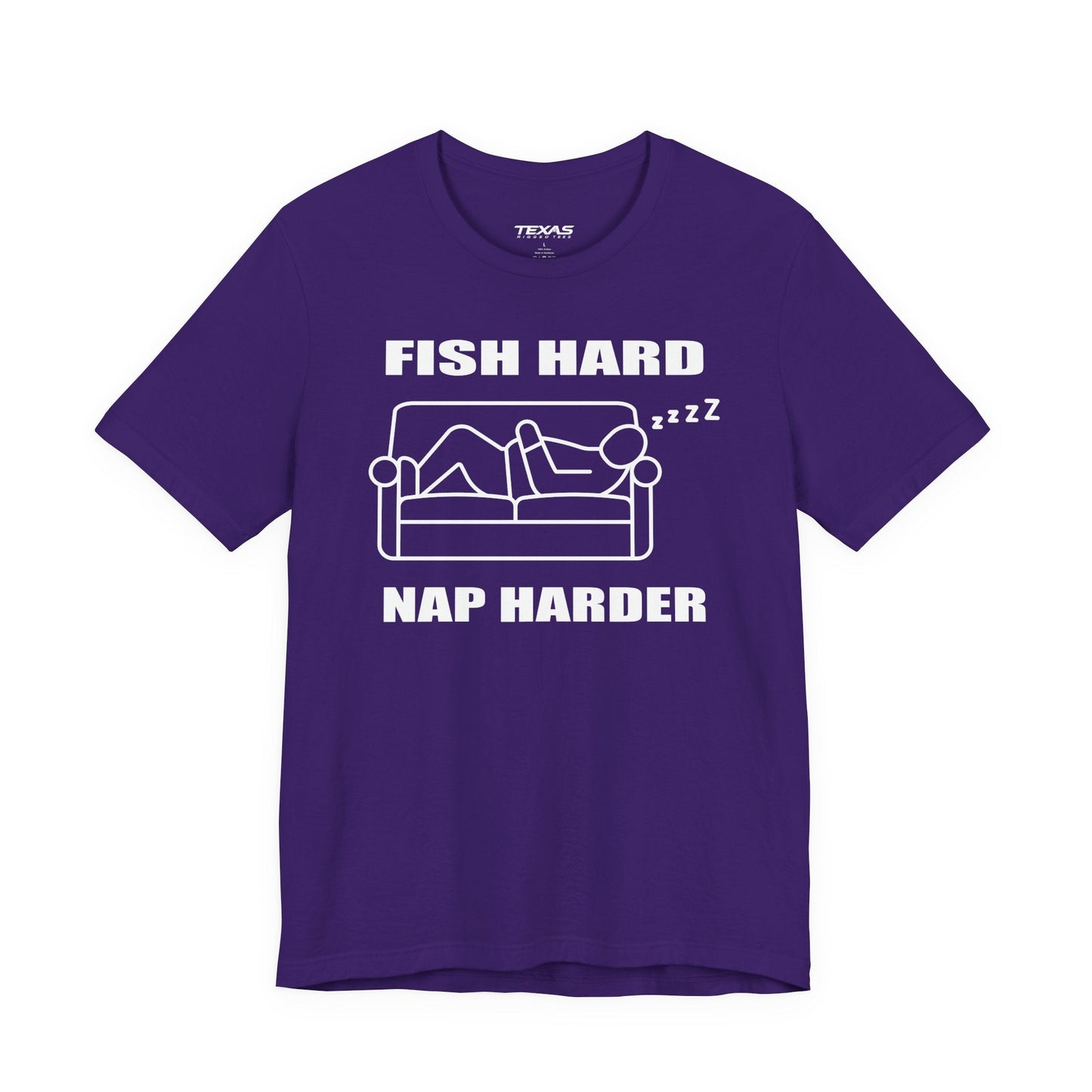 Texas Rigged Tees Fish Hard, Nap Harder — Unisex Cotton Tee