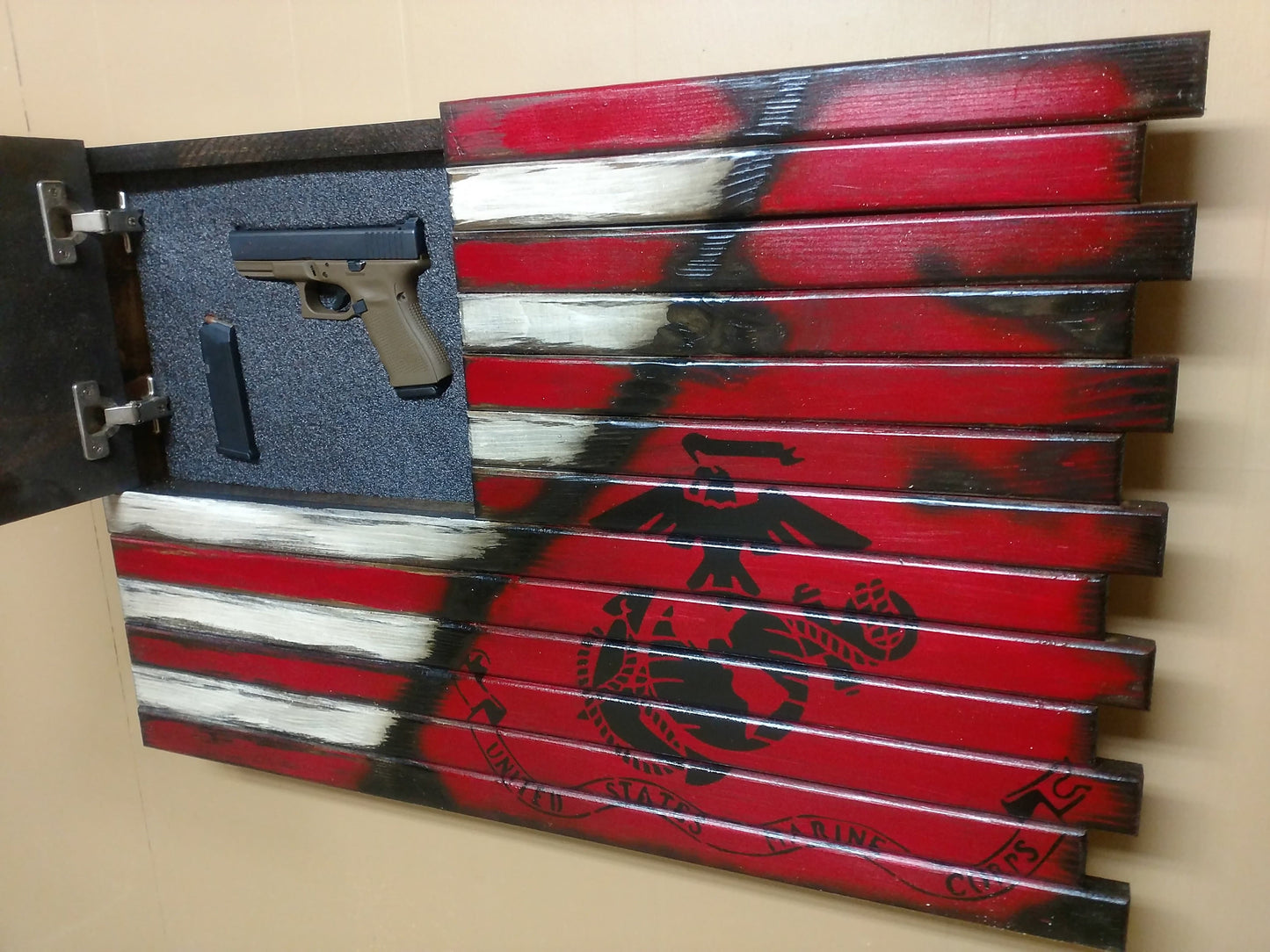 Liberty Home Concealment Small Hidden Gun Case with ½ USA Flag and ½ Graphic Design