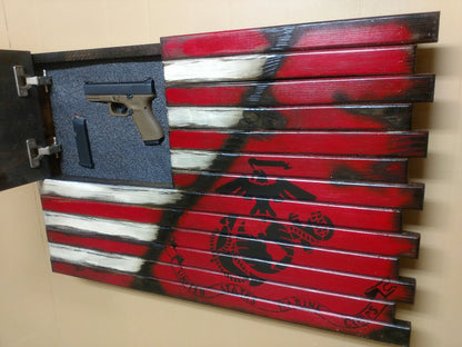 Liberty Home Concealment Small Hidden Gun Case with ½ USA Flag and ½ Graphic Design