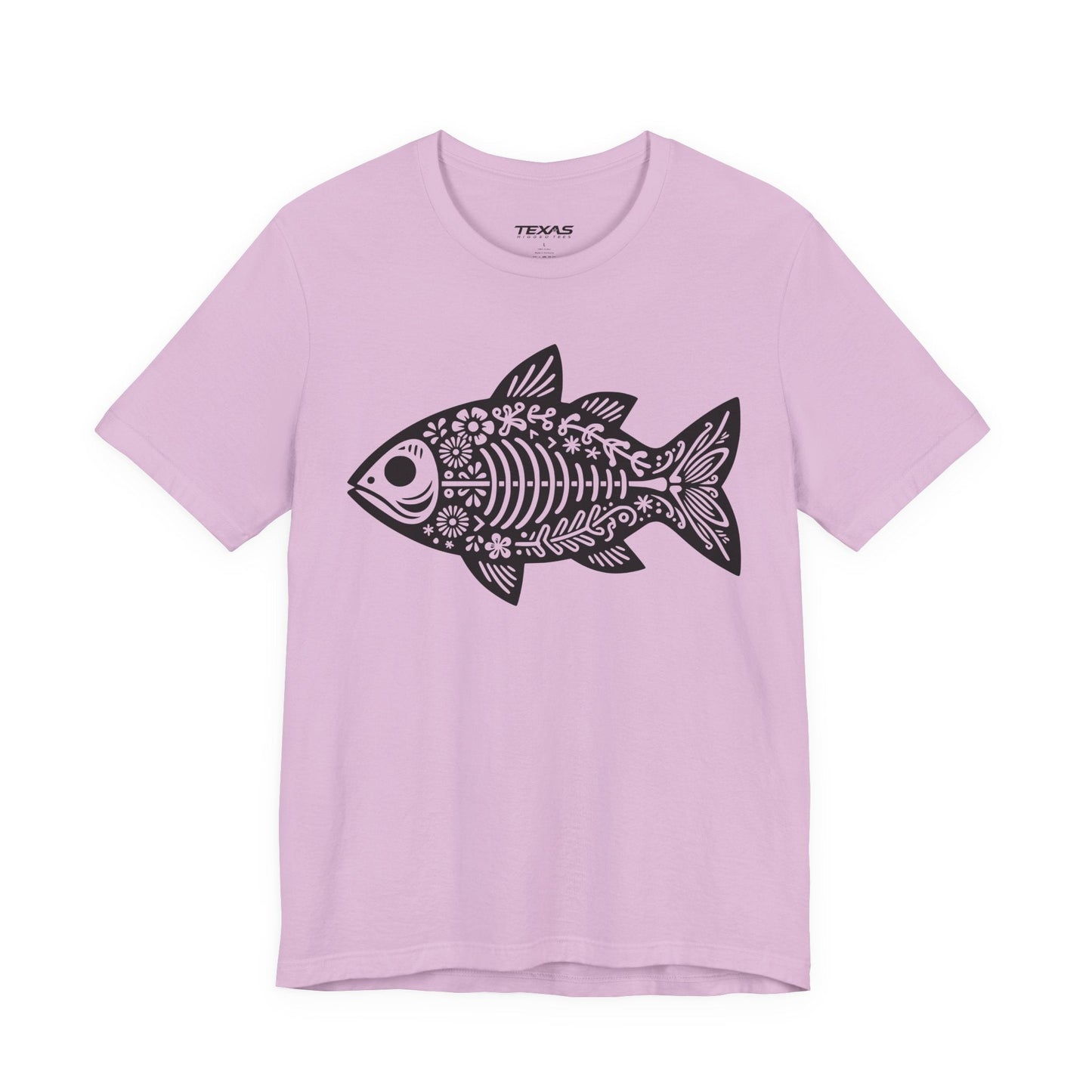 Texas Rigged Tees Mexican Flora Fish Skeleton — Unisex Cotton Tee