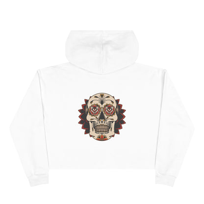 Liebe Calavera Rosa Crop Hoodie